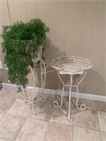 Mosaic Glass Seashell Table & Plant Stand