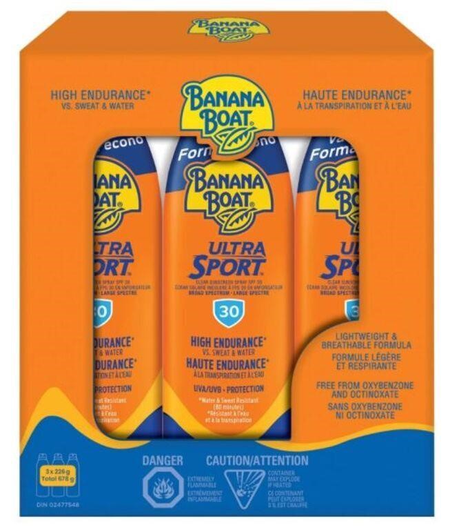3-Pk Banana Boat Ultra Sport Sunscreen Spray SPF