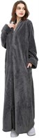 X1121  ZFSOCK Fleece Robe, M-XXL Gray