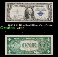 1935A $1 Blue Seal Silver Certificate Grades vf++