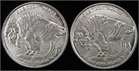 (2) 1 OZ .999 SILVER BUFFALO ROUNDS