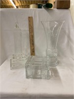 3 GLASS HORSE RACING TROPHIES