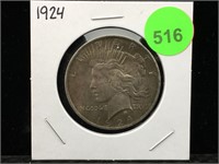 1924 Peace Silver Dollar in Flip