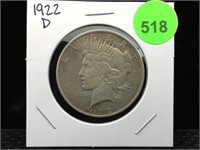 1922-D Peace Silver Dollar in Flip