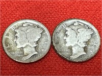 1917 & 1918 Mercury Silver Dimes