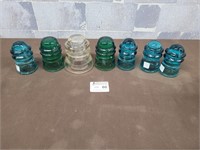 Blue, clear and green insulators