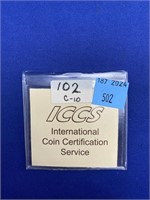 1953 LD NSF Canada Fifty Cent Silver ICCS Graded