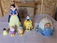 VTG Disney Cinderella Cookie Jar/Snow White Figure