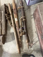 OLD ROPED STAKE DECOR PIECES