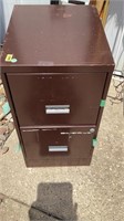 Brown 2-drawer file cabinet, approximately