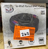 Night Owl In Wall Rated BNC Cable, 100ft