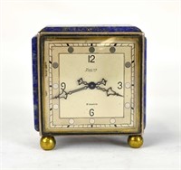 Art Deco Zenith Lapis & Silver Clock