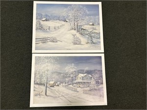 2 Fred Thrasher Prints:  ‘Winters Eve’, 2003,