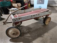 Pull along wagon with double rear wheels 48x18x18