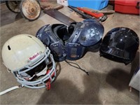 Football helmet shoulder pads baseball helmet
