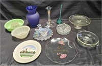 Group of vintage items with glass, porcelain