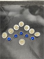 ANTIQUE BUTTONS - BLUE AND WHITE