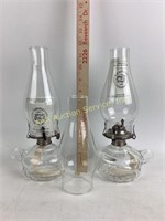 Lamplight Farms Clear Glass Oil Lamps includes 2