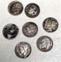 7pcs- silver Dimes