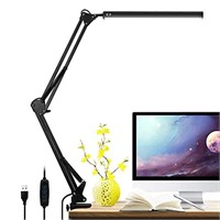 VEHHE LED Desk Lamp,Eye-Caring Metal Swing Arm