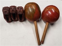Maraca's and Hear, See and Say no Evil Figurines