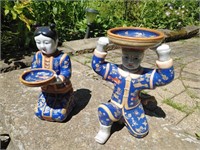 Beautiful Chinese Tray Figures 12.5" Signed