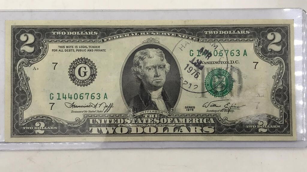 1976 $2 Bill Currency