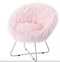 Faux Fur Papasan Chair With White Legs -