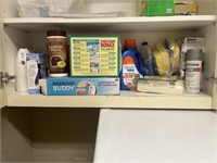Shelf Lot of Cleaning Supplies and More