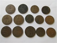 Lot Half and One Penny Coins