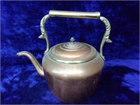 Large Copper Kettle with Brass Handle