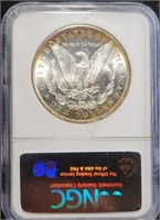 1881-S Morgan Dollar - BU Rainbow Rim Toned Morgan