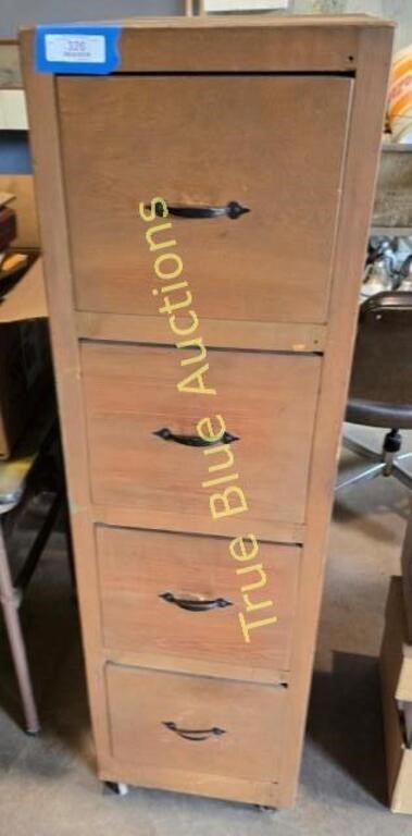Wooden Filing Cabinet on Casters