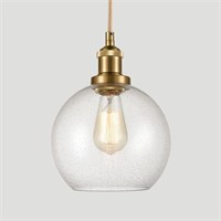 YUBOLE Modern Brass Seeded Glass Pendant