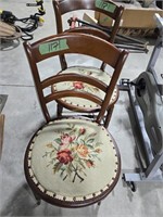 Pair of chairs with needlepoint seats