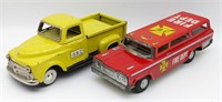 (2) Japan Tin Fire Dept. Truck and G.B.C. Pick-Up