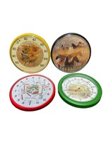 4 Round Decorative Wall Thermometers