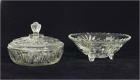 Covered Candy Dish & Footed Center Bowl 6"h x 9"w