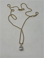 Necklace & Pendant Marked 14K with CZ, 5.4 Grams