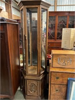 Curio cabinet with light and storage