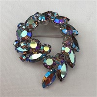 SHERMAN RHINESTONE BROOCH SWIRL