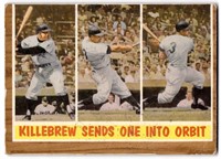 1962 Topps #316 Harmon Killebrew Sends one into Or