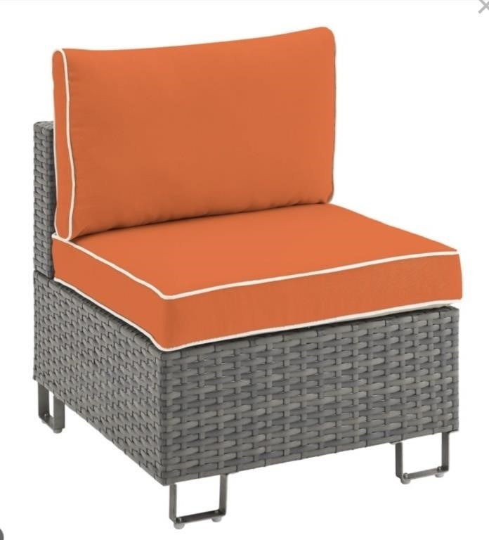 Futpemon Single Patio Chair Wicker Weave Ornge$200