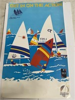 Get On The Action Sailboat Poster 32"x20"