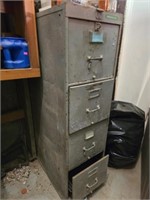 Vintage 4 tier metal filing cabinet