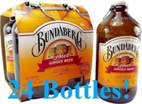 24 Bottles Bundaberg Diet Ginger Beer  375 Ml