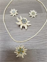 Carved Edelweiss? Jewelry Set