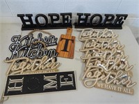 Lot of Wood Home Décor Signs - Hope Kitchen