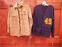 Vintage men's clothing including letterman's