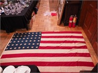 U.S. 48 printed star cotton flag, very worn,